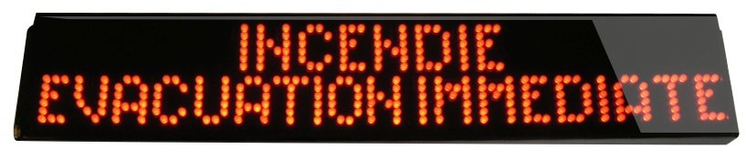 Panneau electronique afficheur lumineux  incendie evacuation